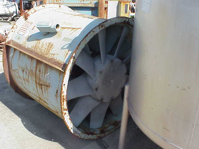 NY BLOWER (NYB), Vaneaxial fan/blower.  Carbon Steel housing, Aluminium wheel type.  Size 38.  Blade angle 35.0.  Arrangement 4-S.  Driven by 20 HP, 1800 RPM, 256T frame, TEFC, 3 Ph, 60 cyc, 230 V.